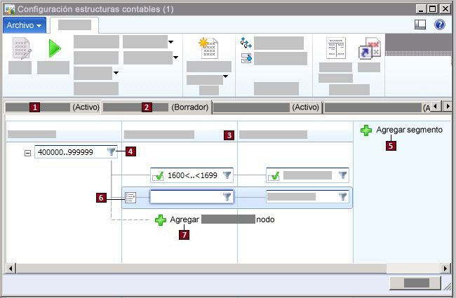 Configure account structures form