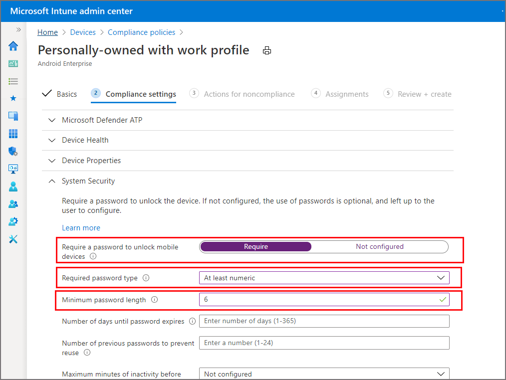 Captura de pantalla de creación de un grupo en Microsoft Intune