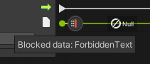 una imagen del nodo de filtro de datos que bloquea los datos que muestran información de diagnóstico sobre qué datos se bloquean más recientemente