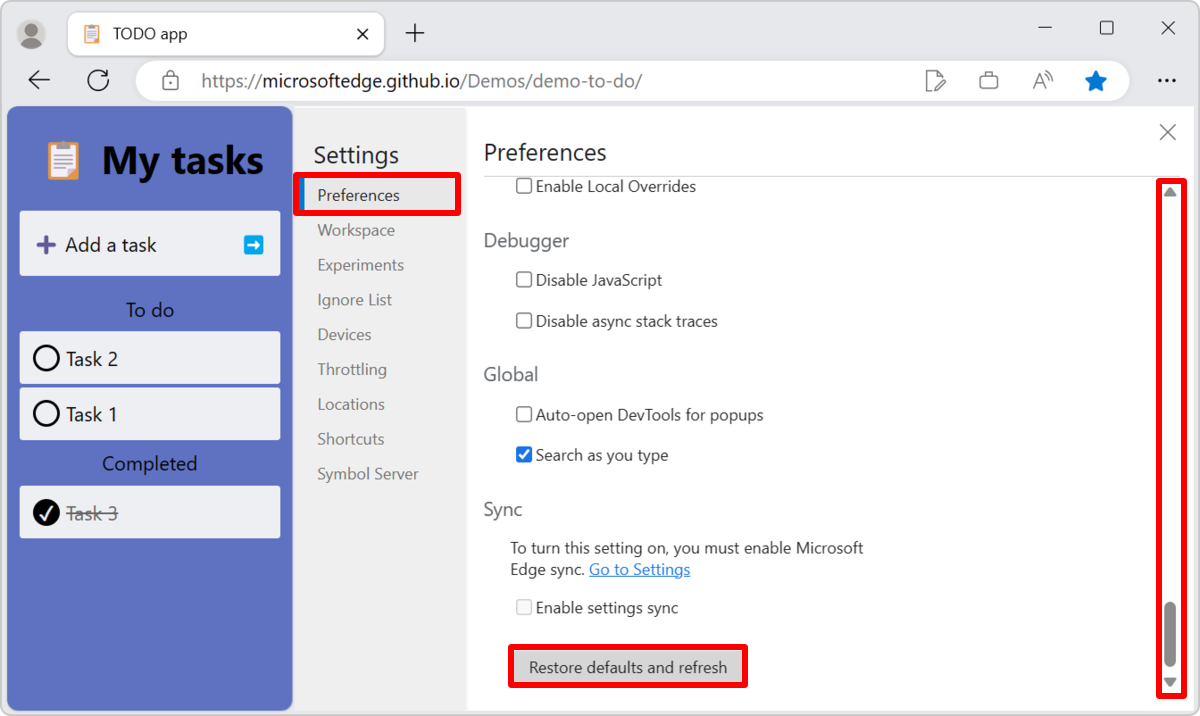 Restauración de la configuración predeterminada