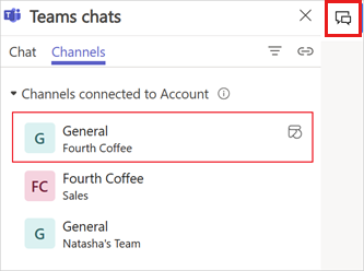 Captura de pantalla de canales vinculados en Dynamics 365 Sales