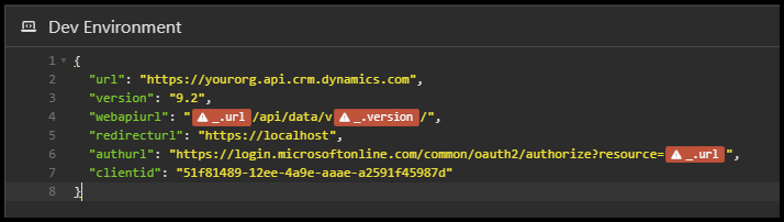 Variables de entorno sin resolver