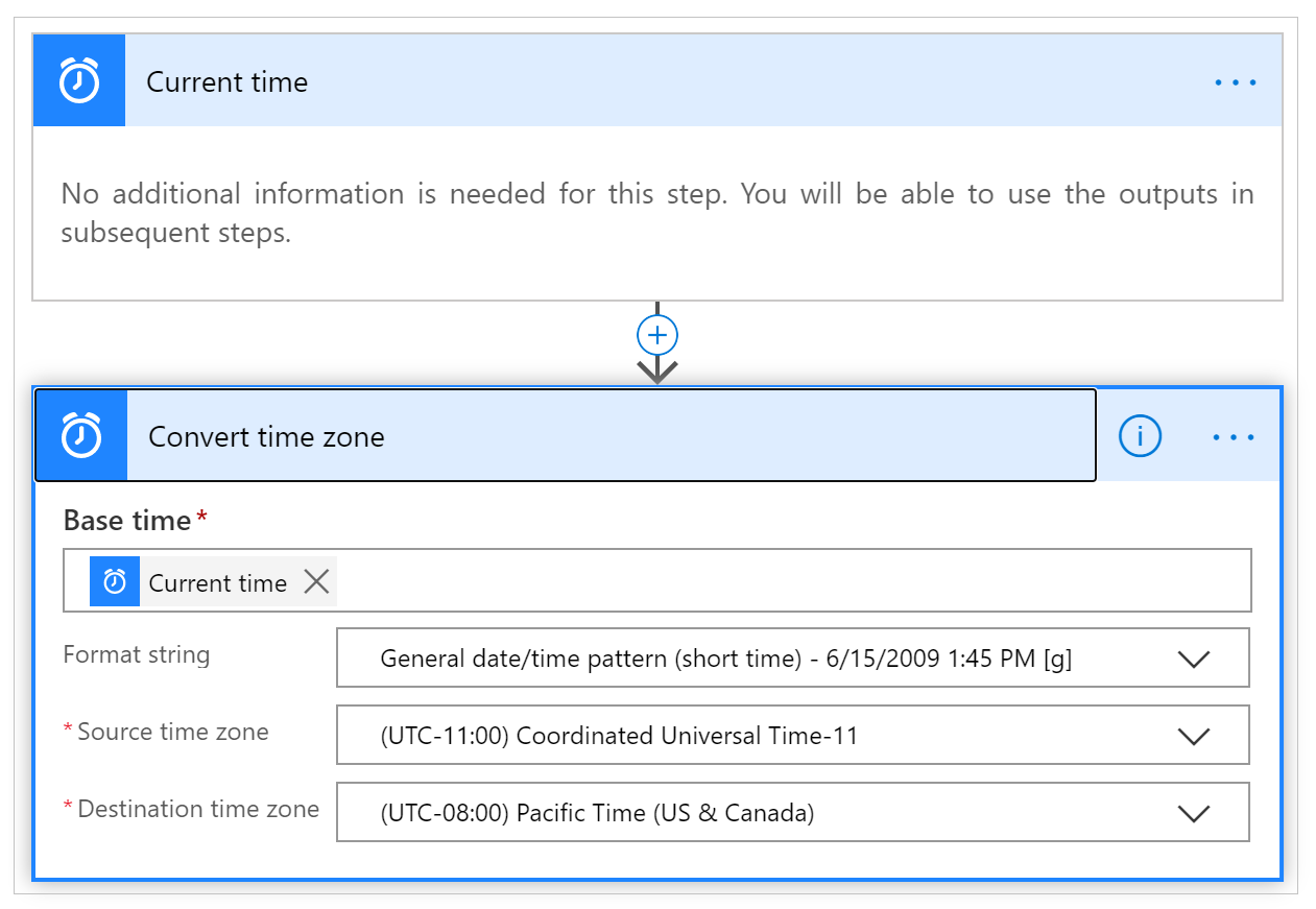 Convertir configuración de zona horaria.