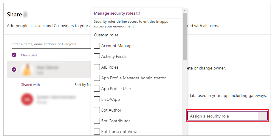 Lista rol de seguridad.