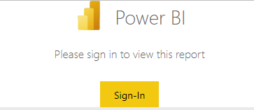 Captura de pantalla de la página de inicio de sesión de Power BI que muestra el diálogo de inicio de sesión para ver este informe.