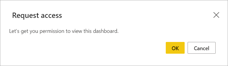 Screenshot of the Request access message.