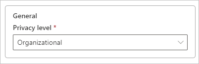 Captura de pantalla de la configuración del nivel de privacidad.