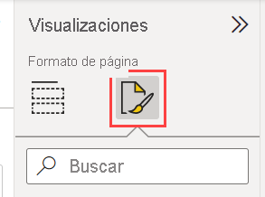 Captura de pantalla de la pestaña Formato del panel Visualizaciones.