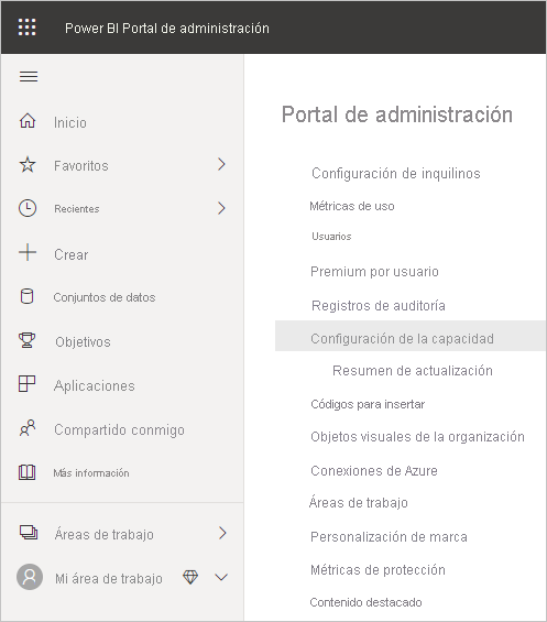 Selección de una capacidad para administrar la configuración