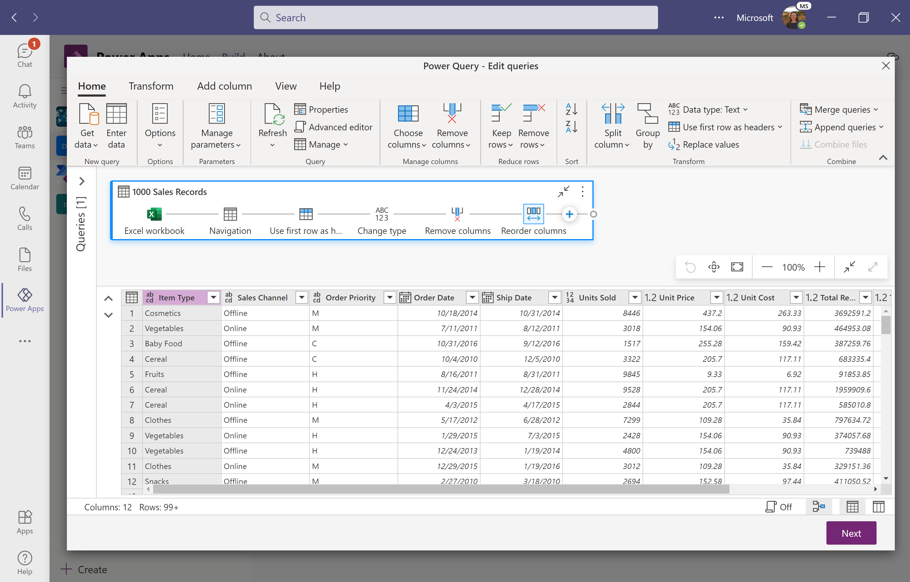 Limpieza y transformación de datos con Power Query.