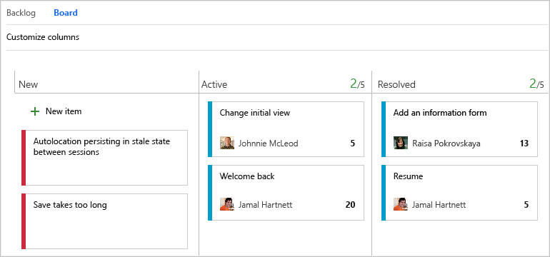 Screenshot showing leaf node bug on Kanban board.