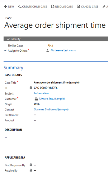 Ver información de SLA estándar en Dynamics CRM