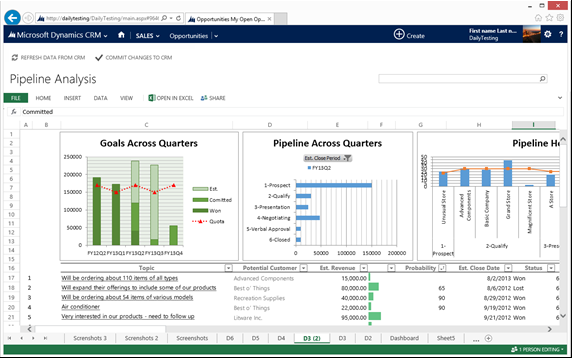 Plantillas de Excel para Dynamics 365