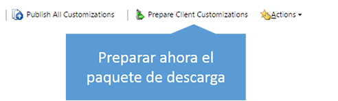 Botón Preparar personalizaciones de cliente