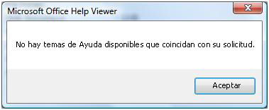 Mensaje de error de Microsoft Office Help Viewer