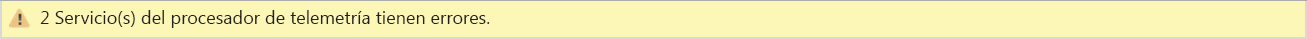 Una captura de pantalla del mensaje de error de los servicios del procesador de telemetría.