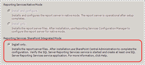 Asistente para configuración de SQL Server: página Configuración de SSRS