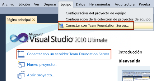 Conectar con Team Foundation Server