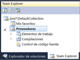 El nuevo proyecto aparece en Team Explorer