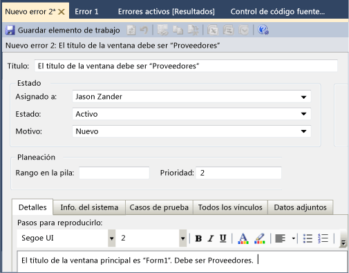 Segundo error en nuevo proyecto