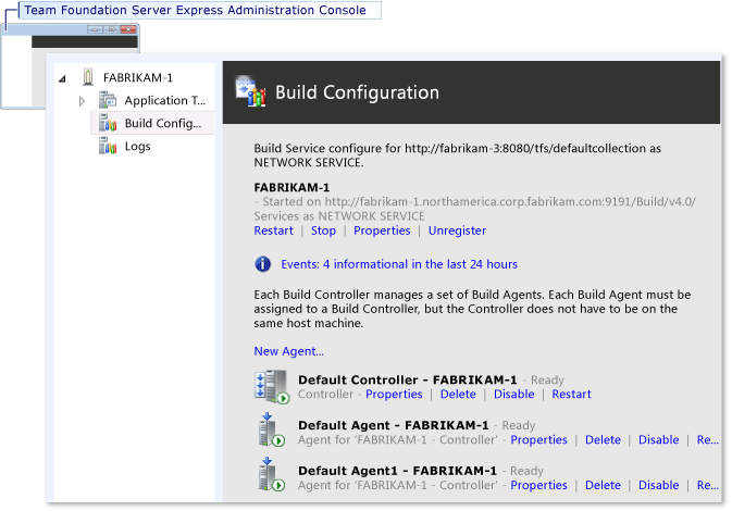 Consola de administración: Configuración del servidor de compilación