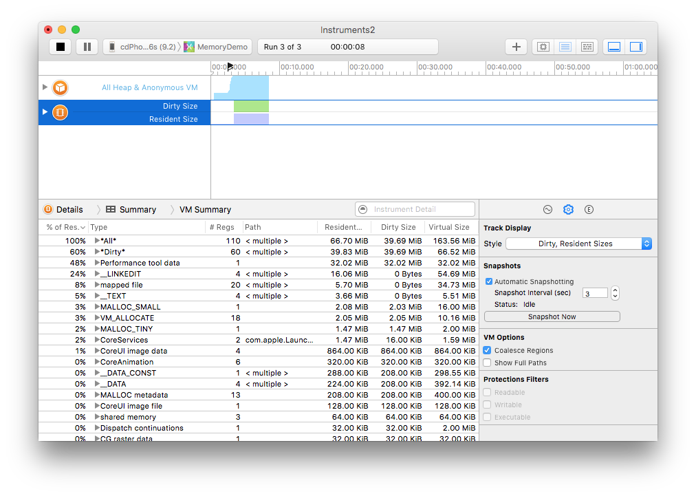 Seleccione la opción para mostrar la configuración de pantalla en el icono de engranaje y luego active la casilla de creación automática de instantáneas