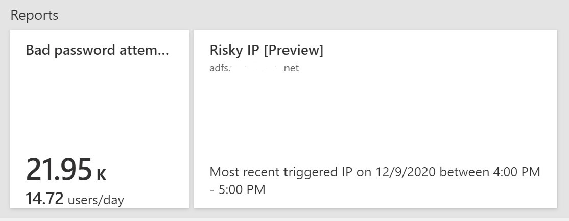 Captura de pantalla de ejemplo de datos de informe de IP de riesgo.