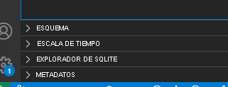 Captura de pantalla en la que se muestra la carpeta SQLite Explorer en el panel Explorador.