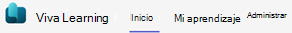 Captura de pantalla de la pestaña principal de Viva Learning.