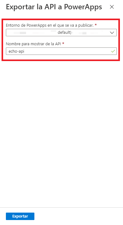 Exportar una API a Power Apps