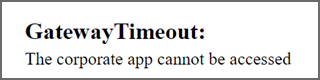 Captura de pantalla del error Gatewaytimeout.