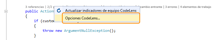 CodeLens - Turn indicators off or on