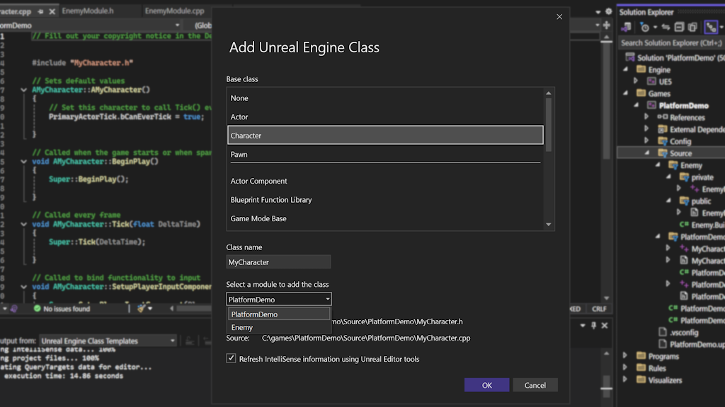 Agregar clase de Unreal Engine