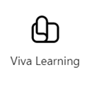 Captura de pantalla del icono de tarjeta Viva Learning con un vínculo para obtener más información.