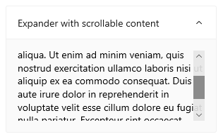 Un Expander con texto desplazable como contenido