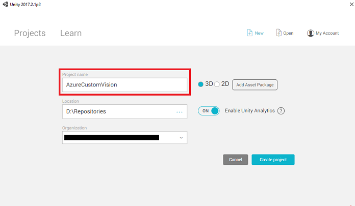 Configuración de las opciones del proyecto