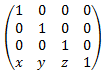 Matriz de traducción de cuatro a cuatro