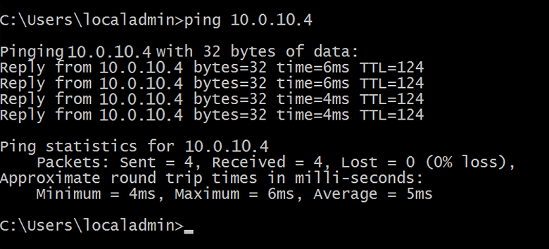 Test ping réussi