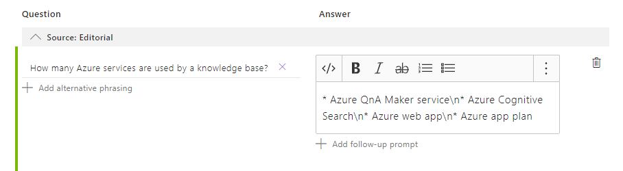 Ajoutez la question sous forme de texte et la réponse mise en forme avec la syntaxe Markdown.