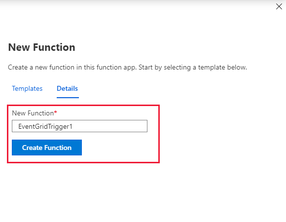 Nommez le déclencheur Event Grid sur le Portail Azure.