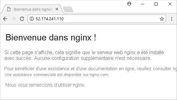 Page web NGINX par défaut