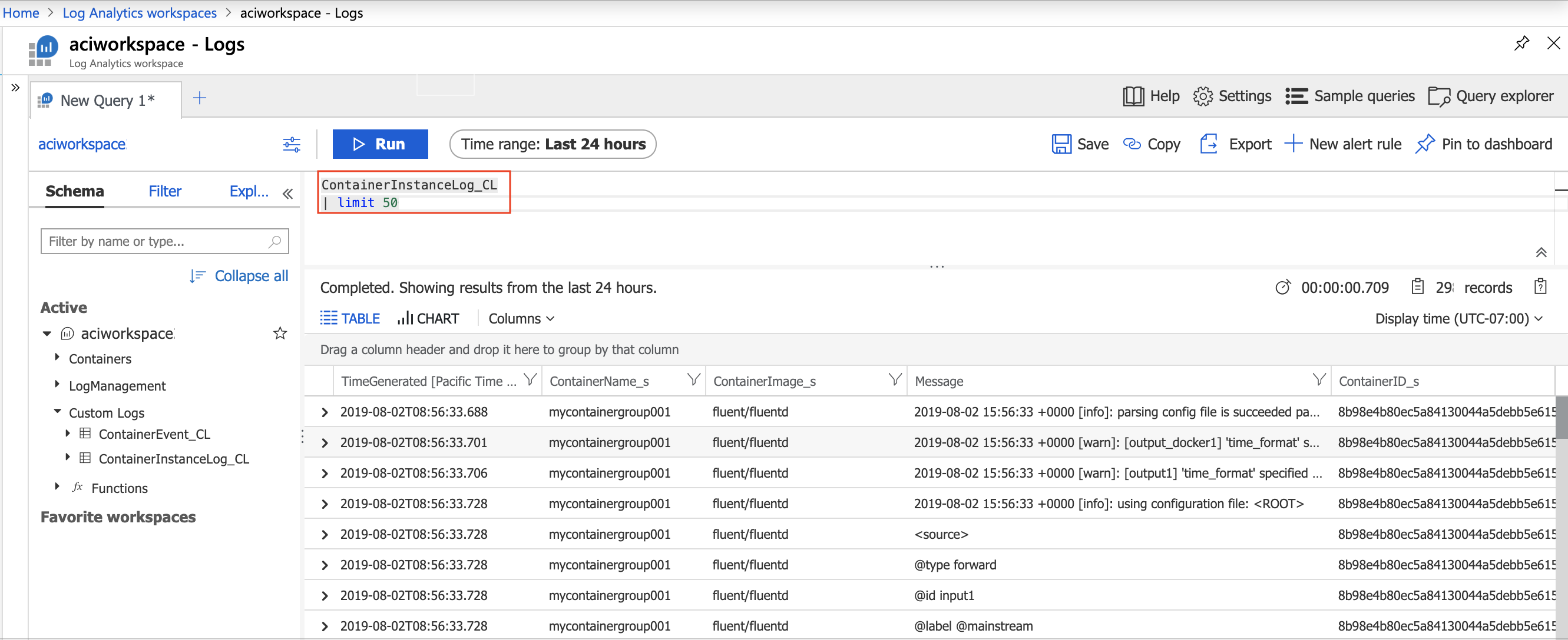 Résultats de recherche dans les journaux dans le portail Azure