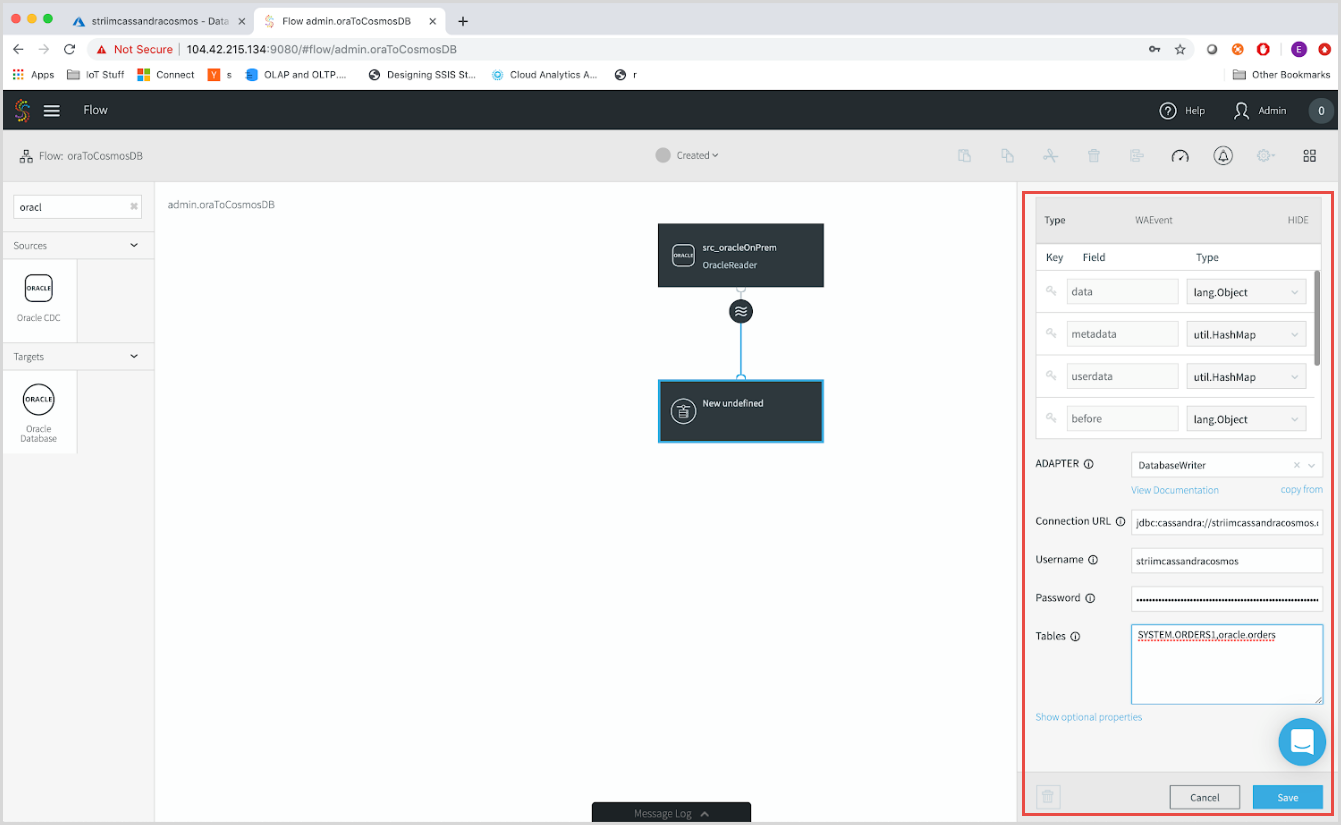 Configurer les propriétés cibles