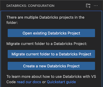 Ouvrir un projet Databricks existant