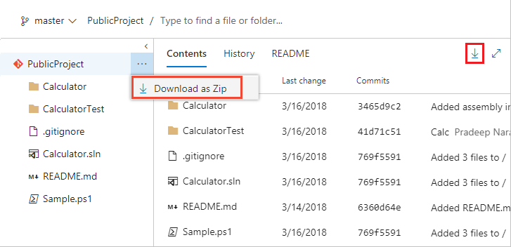 Capture d’écran du téléchargement du code.