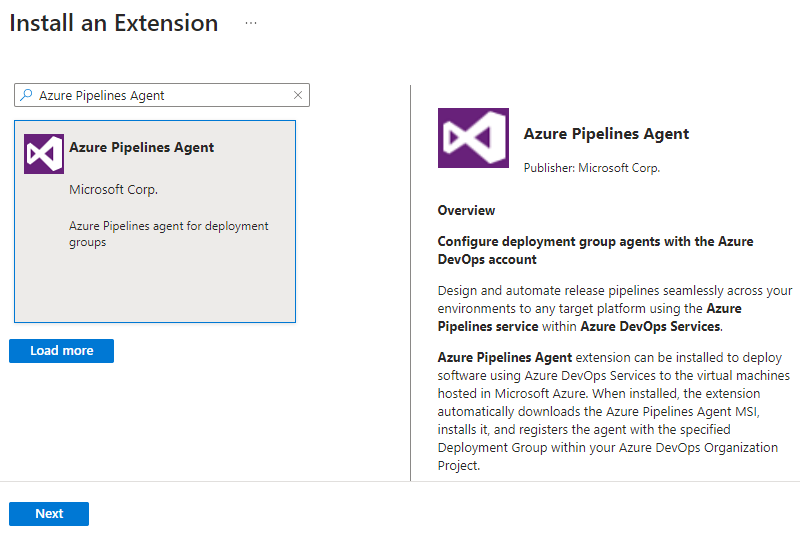 Installation de l’extension Agent Azure Pipelines