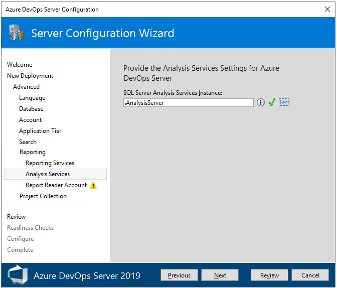 Capture d’écran de Advanced, Analysis Services