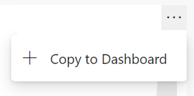 Capture d’écran montrant l’option Copier dans le tableau de bord.