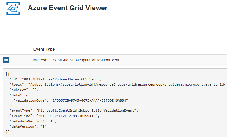 Voir l’événement d’abonnement dans la visionneuse Azure Event Grid