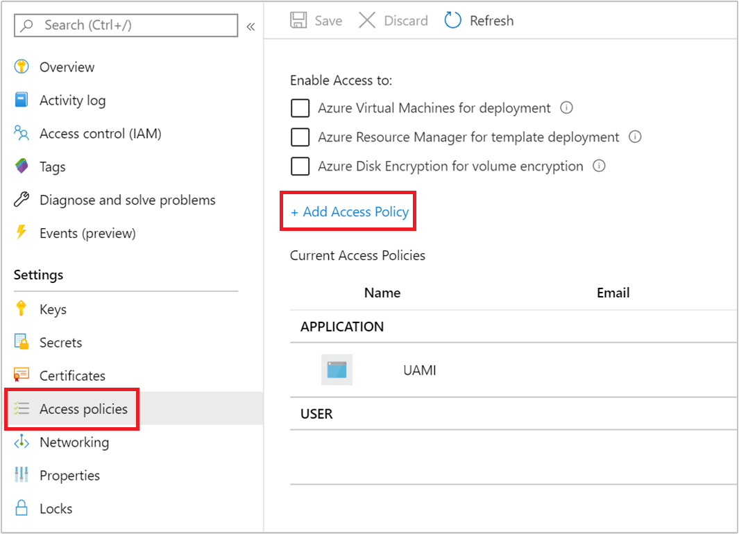 Créez une stratégie d’accès Azure Key Vault.